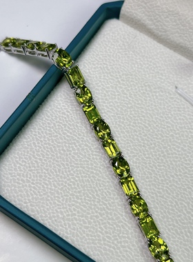 天然橄榄石手链星赞轻奢银时尚女