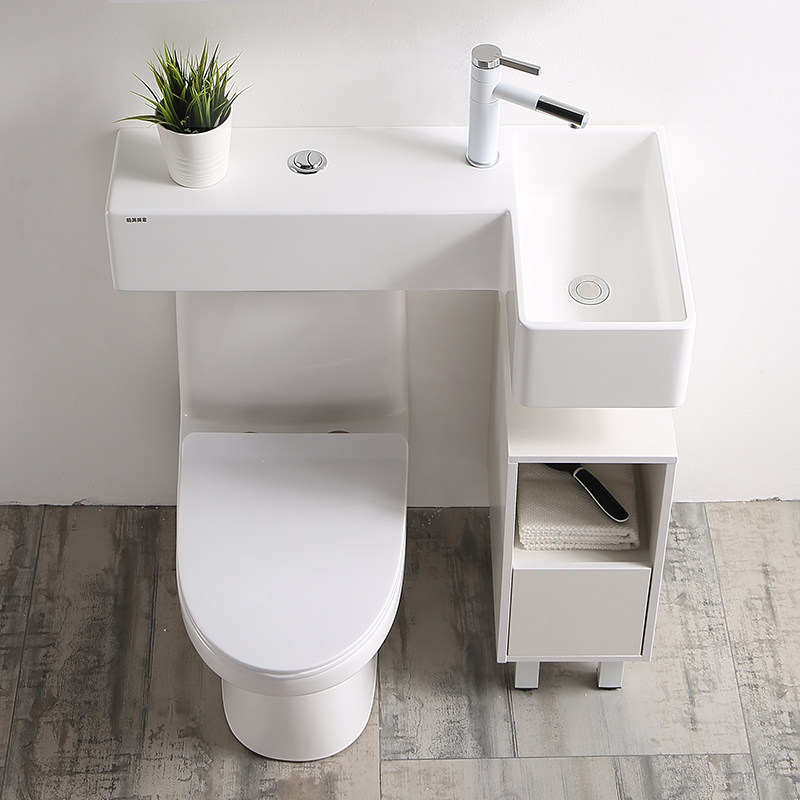 极简美家超小户型连马桶洗手盆人造大理石挂墙洗漱