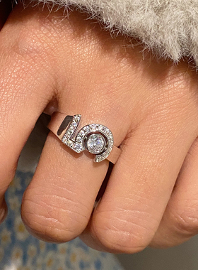 我爱你超闪幸运数字5小香风戒指