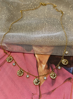 超美的幸运星盘贝母吊坠长项链