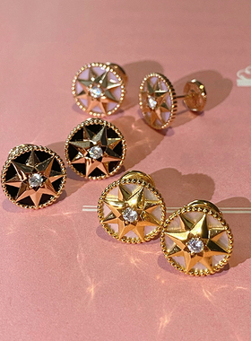 轻奢珠宝幸运八芒星天然石耳钉