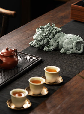 青砂石中式家居茶宠摆件