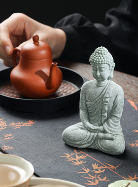 国潮创意青砂石禅意五佛装饰
