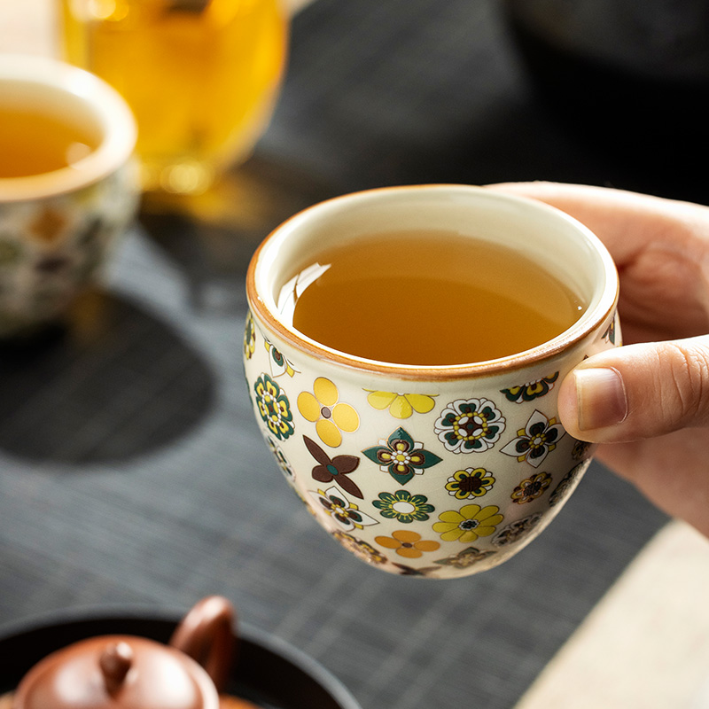 汝窑大唐宝相茶杯主人杯个人专用缸杯陶瓷功夫茶具家用喝茶杯茶盏