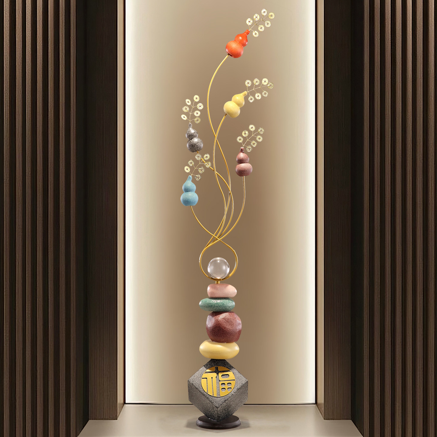 时来运转招财葫芦落地大摆件入户玄关客厅电视柜竖高装饰乔迁开业,淘宝优惠券,粉丝福利购,淘宝优惠卷