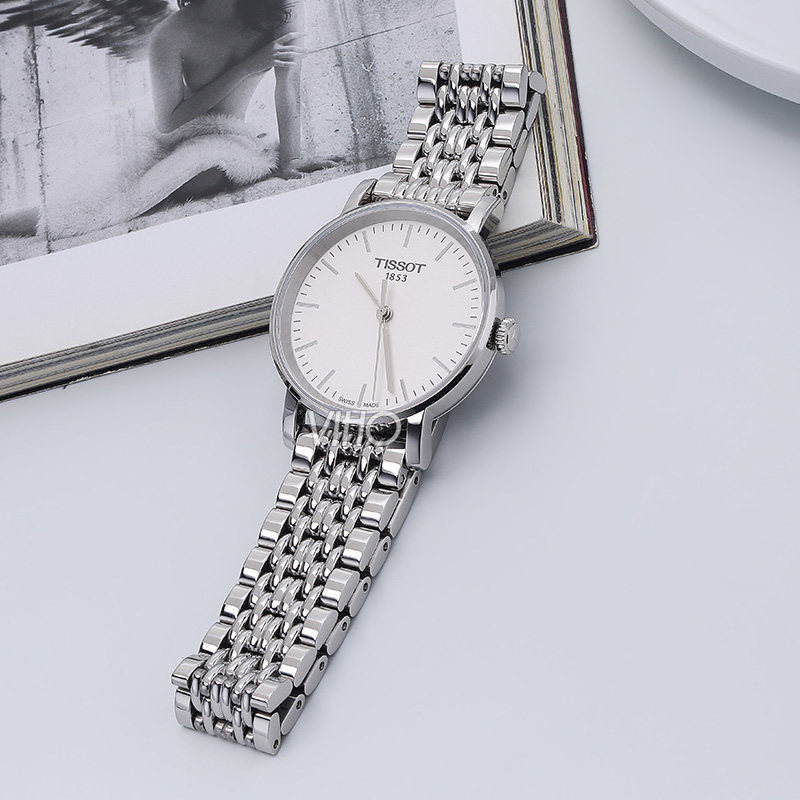 tissot正品魅时钢带简约休闲女表 威皓海外瑞士腕表