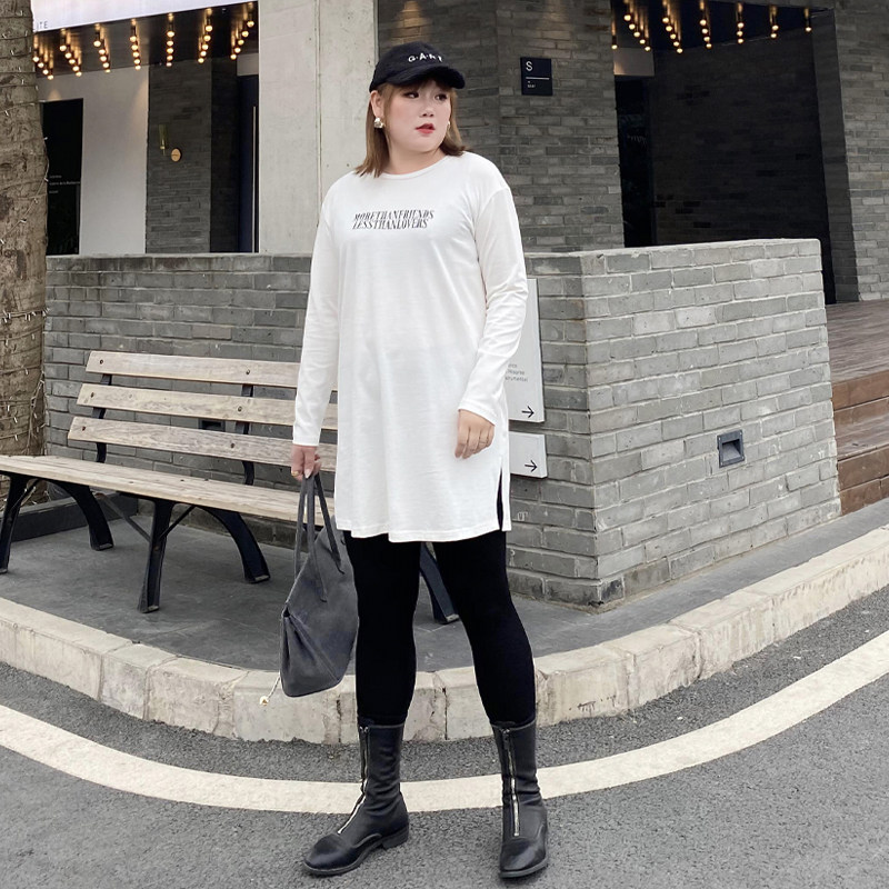 特大码女装打底衫中长款200斤宽松显瘦上衣胖妹妹mm纯棉长袖T恤,淘宝优惠券,粉丝福利购,淘宝优惠卷