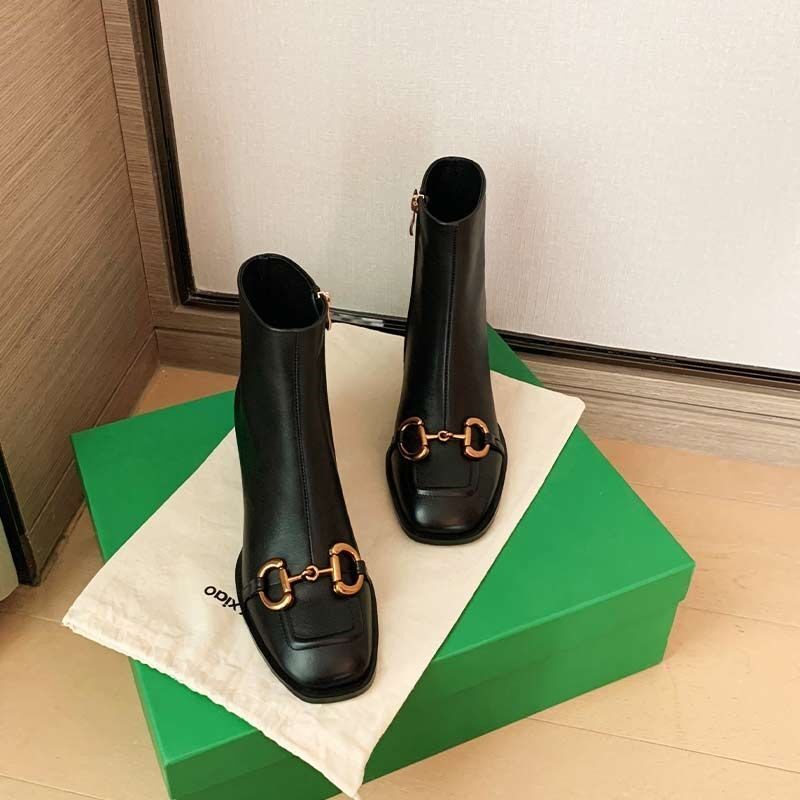 特美流行时装的软皮侧今年女靴子 茵娣时装靴