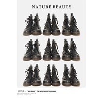 Natural Rolls 2023 Autumn Winter New Classic Genuine Leather Martin boots female short boots Inron retro jk soft leather boots