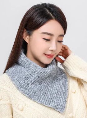 Triangle High Neck Scarves Knitted Fake Collar Scarf Woolen