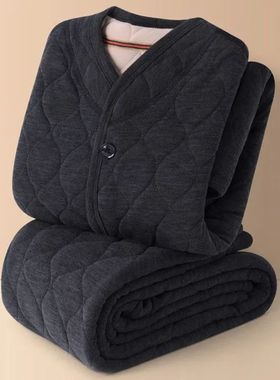 Fleece Pajamas Men's Women's Three-layer Padded Fleece Thick