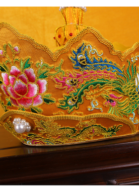 水晶卢帽佛帽配五佛冠铁盒子唐