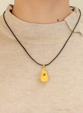 欧美跨境外贸沙金首饰品莲花佛手吊坠女士平安扣项坠佛牌仿黄金