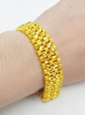 欧美跨境外贸越南沙金手链男士手表链霸气铜合金首饰品仿黄金手饰