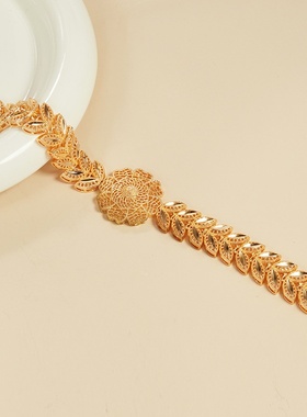 欧美跨境外贸欧美流行饰品跨境爆款金镂空花朵树叶手表链婚礼手饰