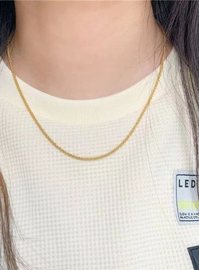 欧美跨境外贸沙金毛毛虫项链轻奢小众简约长项链女锁骨链首饰手饰