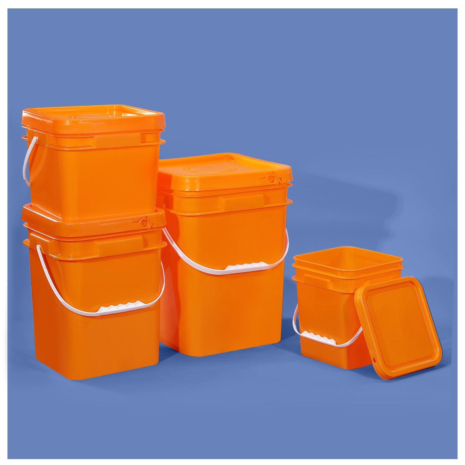 塑料方桶加厚食品级储水桶带盖化工桶钓鱼桶8/10/20升L手提密封桶 - 图0