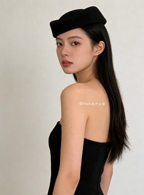 法式复古空姐帽女高颅顶显脸小