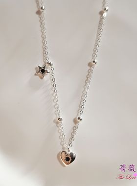 蔷薇之恋百搭简约925银镀金爱心