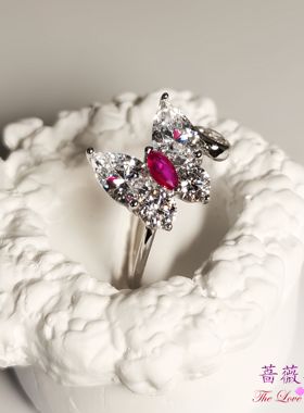 轻奢925纯银镀18金高品质红色520