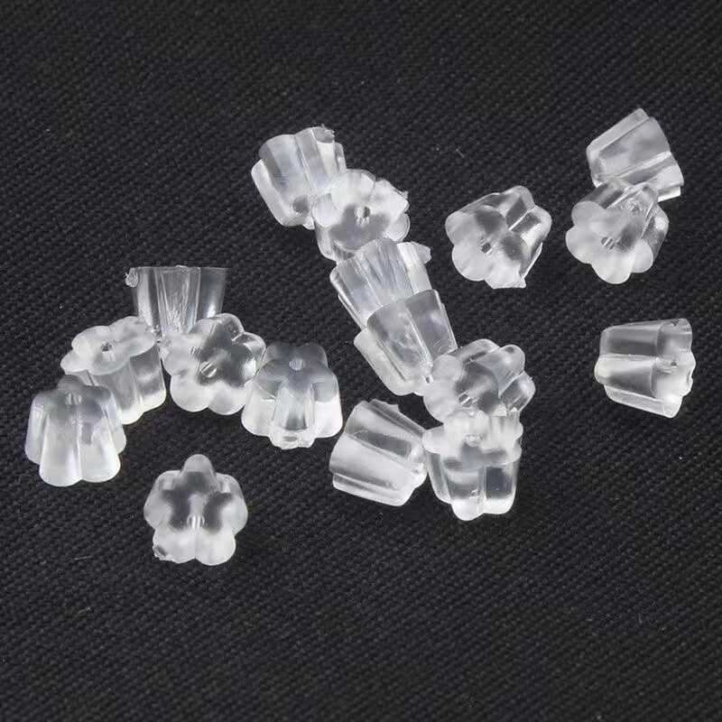 梅花塞耳环皮堵头耳钉固定耳帽耳扣防过敏硅胶耳堵透明塑料胶塞,淘宝优惠券,粉丝福利购,淘宝优惠卷