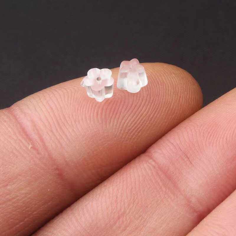 梅花塞耳环皮堵头耳钉固定耳帽耳扣防过敏硅胶耳堵透明塑料胶塞,淘宝优惠券,粉丝福利购,淘宝优惠卷