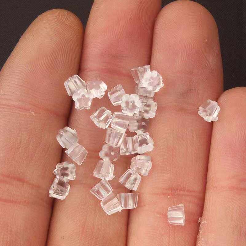 梅花塞耳环皮堵头耳钉固定耳帽耳扣防过敏硅胶耳堵透明塑料胶塞,淘宝优惠券,粉丝福利购,淘宝优惠卷