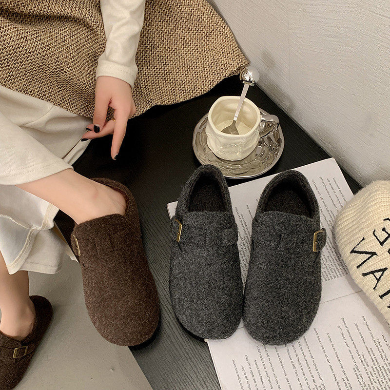 加绒勃肯鞋女秋冬2025新款平底内增高灰色毛毛豆豆鞋外穿博肯棉鞋,淘宝优惠券,粉丝福利购,淘宝优惠卷