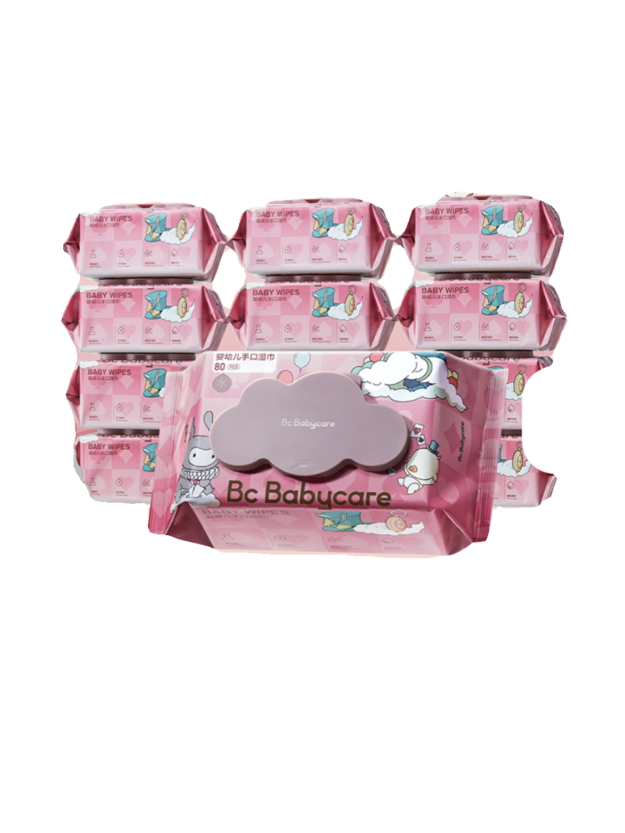 babycare婴儿湿巾纸加厚新生手口屁专用宝宝实惠家庭装80抽12包,淘宝优惠券,粉丝福利购,淘宝优惠卷