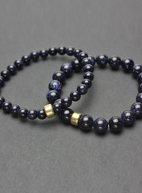 漫天星尘星空蓝砂石小众原创手链