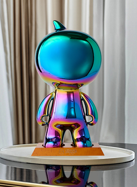 电镀公仔潮玩陶瓷高级客厅桌面