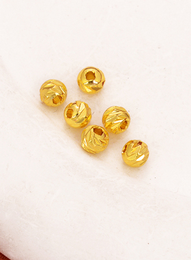 强保色18K包金饰品配件横切花珠隔珠手工手链编织散珠串珠材料