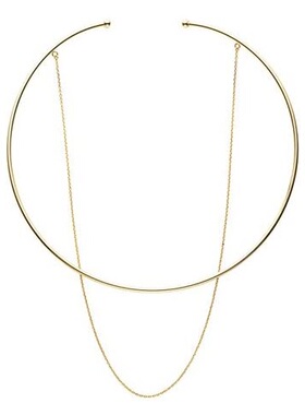 银镀金双层项圈项链组合