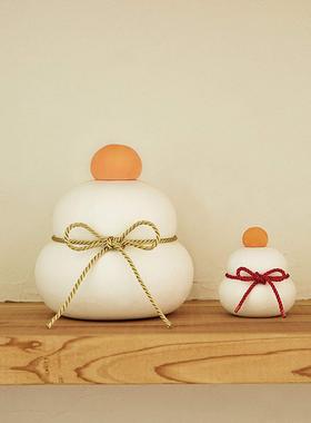 日本硅藻土吸湿摆件大福形状石头