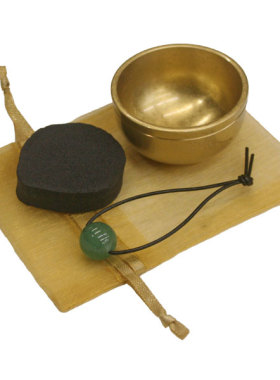 日本代购铜合金把玩铃铛手把件天然石铃碗凝神静气音疗钵修身养性