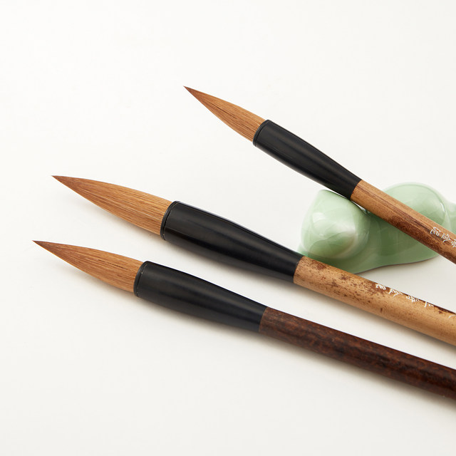 Gold clay brush wolf hair brush set