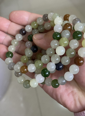 多宝手串圆珠8mm手串DIY配件手链玉手链