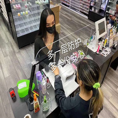 Акриловые / Perspex 复工开学亚克力防飞沫透明隔板餐桌挡板用餐隔离板桌面防护定制