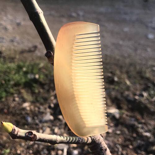 天然羊角梳随身便携小号迷你儿童牛角按摩梳子家用包包梳男女通用 - 图1