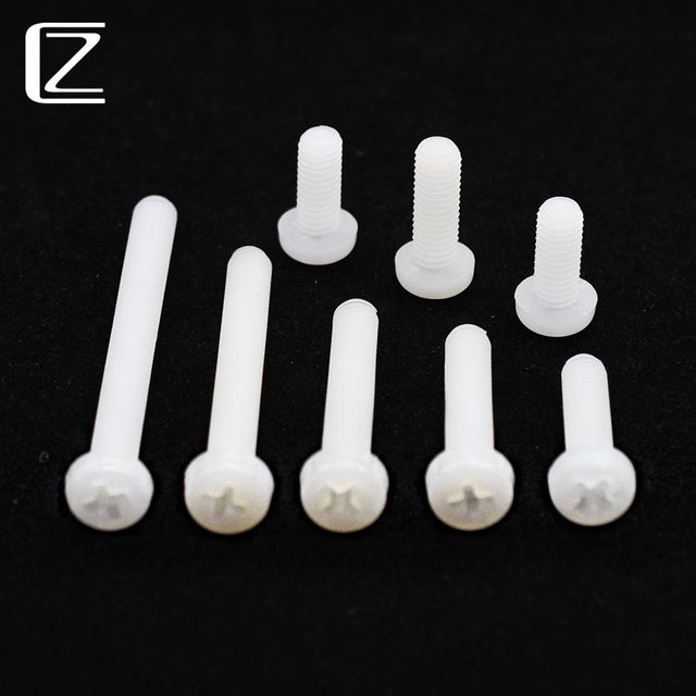 Cz hardware white nylon cross round head screw