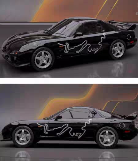 马自达mx5汽车改装贴纸 rx7 rx8 rx9 秋名山地图彩条个性贴膜拉花,淘宝优惠券,粉丝福利购,淘宝优惠卷