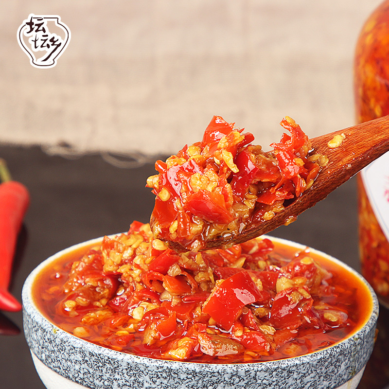 坛坛乡蒜香朝天椒280g*2湖南拌饭剁辣椒炒菜蒸鱼头酱椒拌面下饭酱