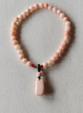 台料 5.2mm淡粉圆珠单圈手链  支持复检 假一赔十