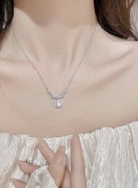 范琦「闪耀方钻」纯银s999小方糖项链女轻奢小众高级感锁骨链生日