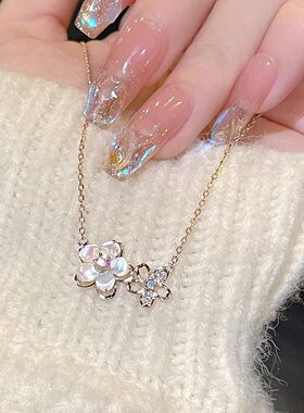 范琦「浪漫樱花」纯银s999项链女轻奢小众设计感锁骨链送女友生日