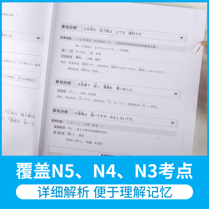 新日本语能力测试50天逐级突破(N5N4N3阅读天天做) 第二版日语自学教材词汇语法训练日语零基础入门四级初中级等级考试辅导书籍 - 图2