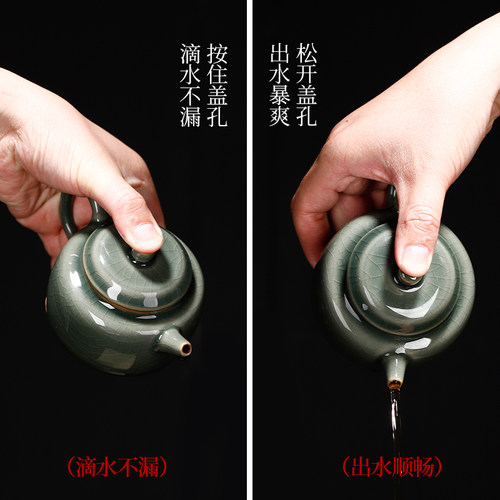 哥窑功夫茶具套装2025新款家用高档办公中式整套陶瓷茶杯泡茶神器 - 图1