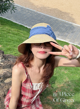 加密大檐！海边拍照草帽防晒帽子