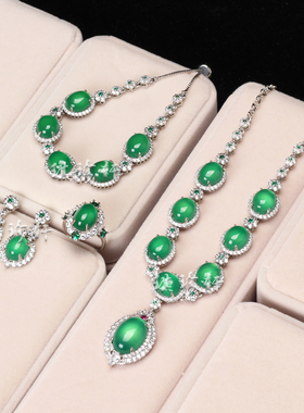 玻璃种玛瑙项链手链锁骨链豪华镶