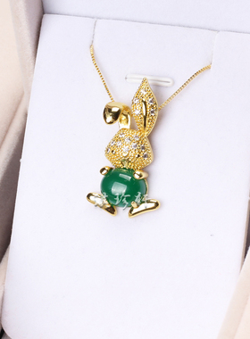 女款锁骨链宝石镶嵌金镶玉玛瑙